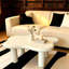 Table basse de 40 pouces en forme de nuage avec 4 pieds de table ronds, convient aux salons, blanc-2130275939