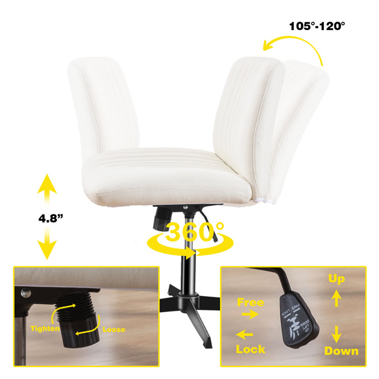 25INCH UltraWide Padded Big Armless Swivel Home Office Desk Chair