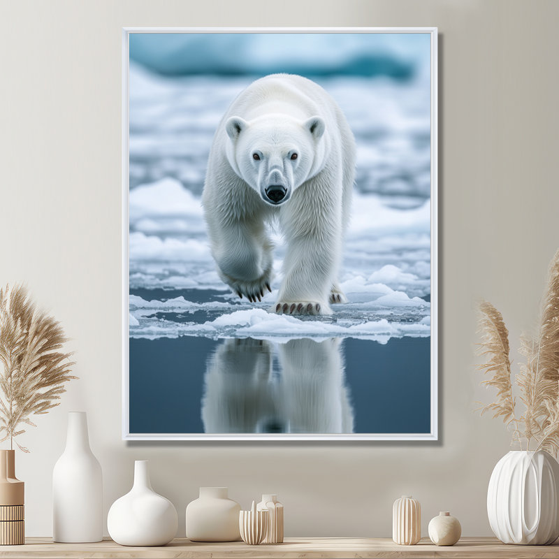 Fareham - animaux, art mural, H 40 po x l 30 po, Impression encadrée flottante, Blanc