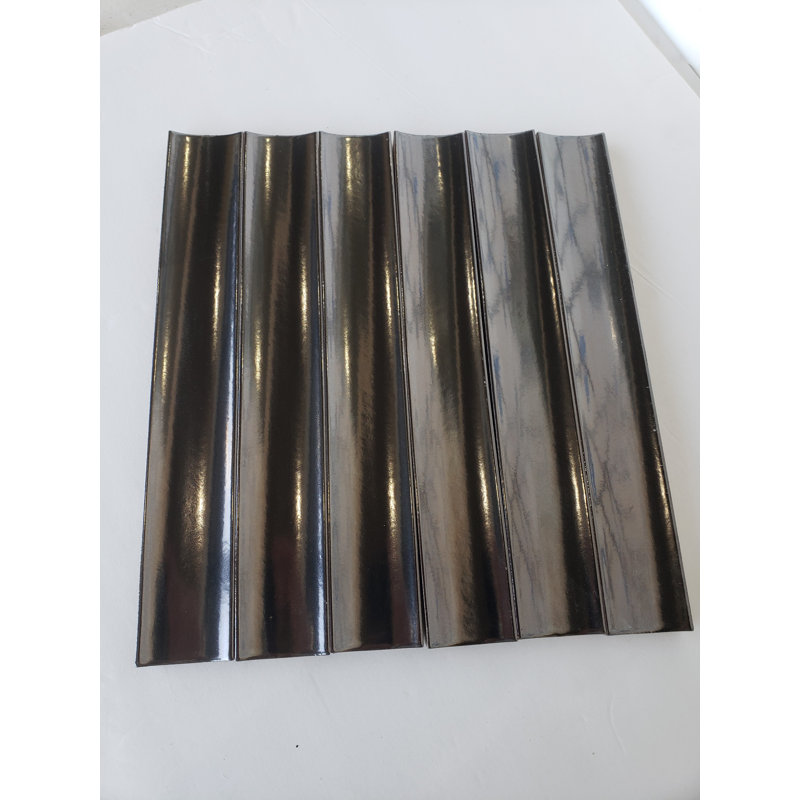 Piccola Fluto 1.75" x 12" Ceramic Subway Tile, Bronze