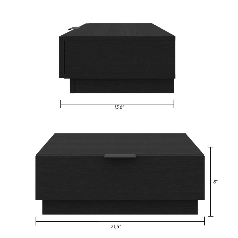 Satori Nightstand In Black, Set Of 2, Black