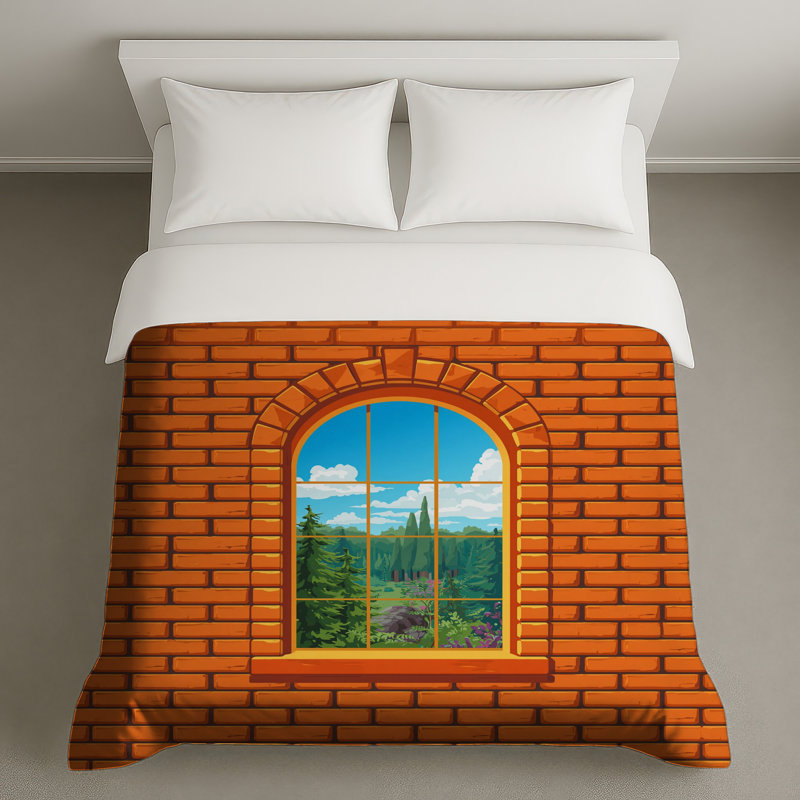 Housses de couette pour fenêtre en brique, Lit simple