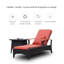 Chaise longue de plage ajustable en métal tissé pe imperméable pour l'extérieur