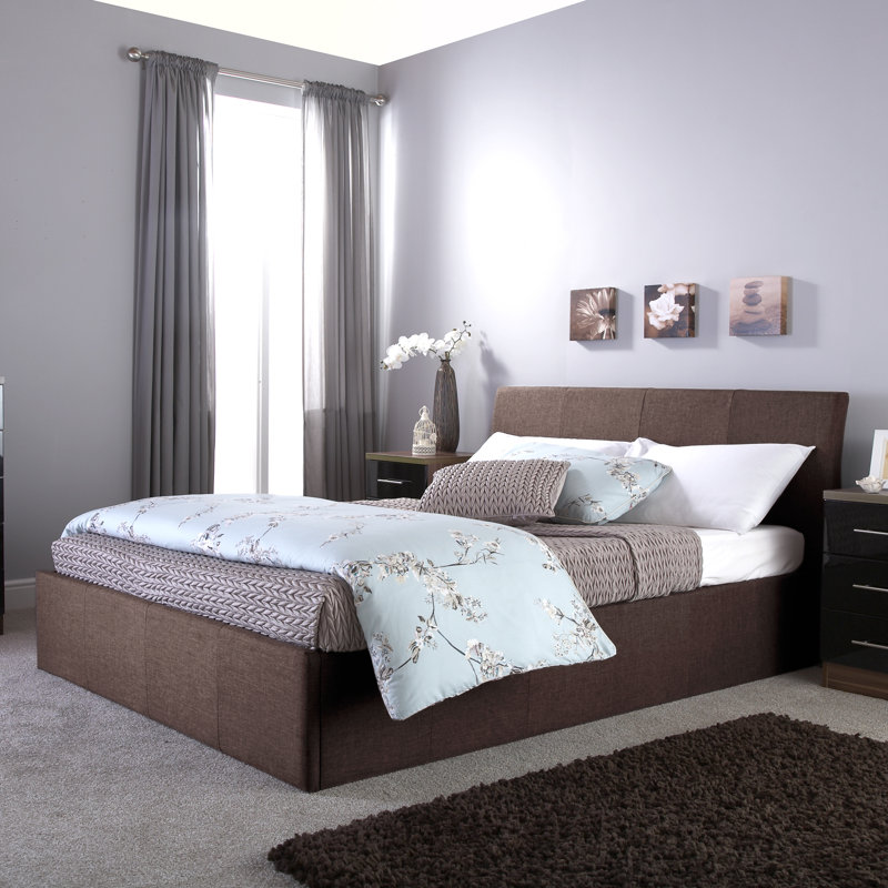 Baucom Upholstered Ottoman Storage Bed, Double (4'6), Brown