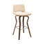Chaise pivotante en similicuir et bois manufacturé-2098232806-2098232805