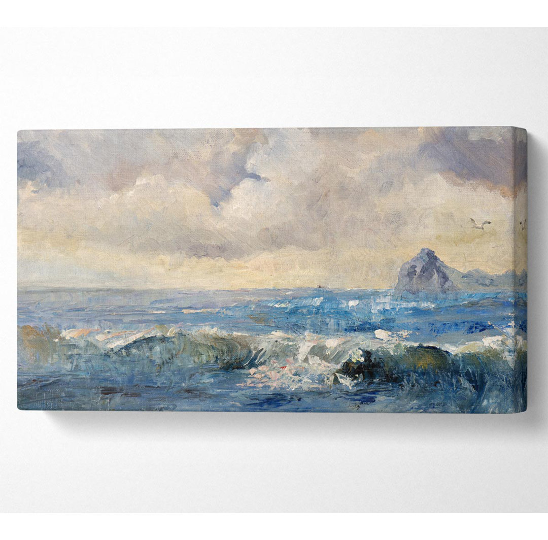 Hwan Dull Skies Over The Crashing Waves - Kunstdrucke auf Leinwand