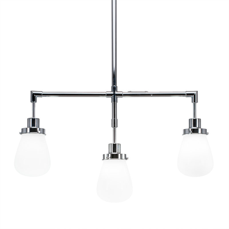 Barre d'éclairage 3 lumières Elwell avec verre de 5 po, Clair, Chrome chrome