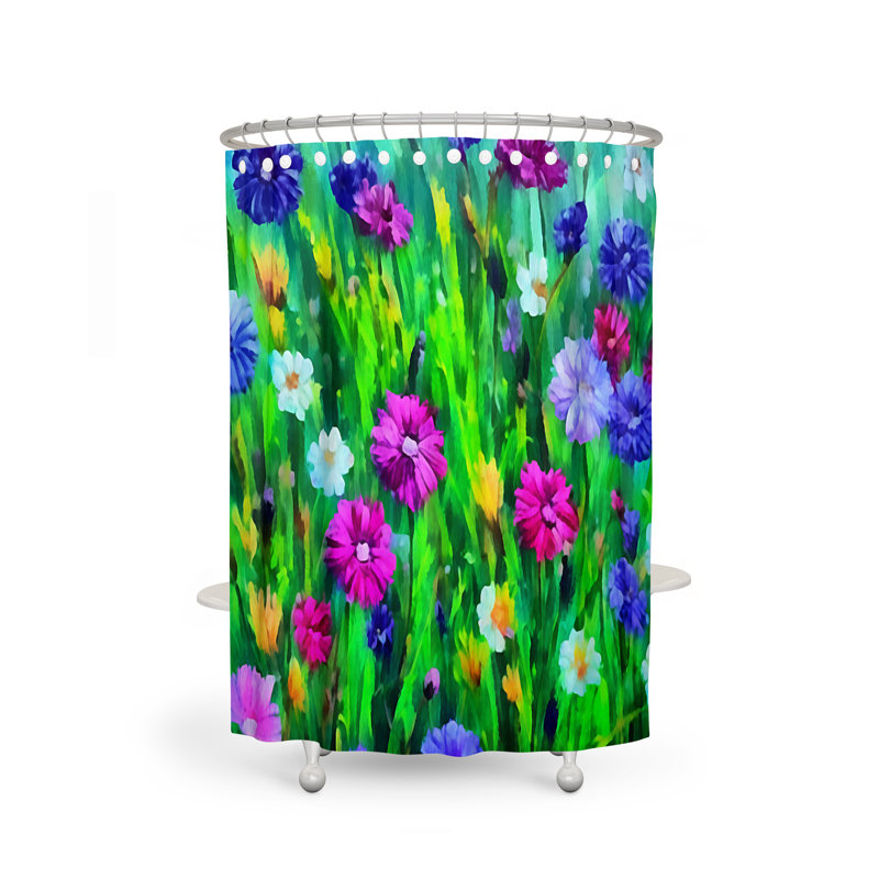 Floral Shower Curtain, 93" H x 70" W