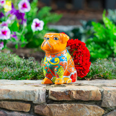 Talavera Dog Shaped Ceramic Planter