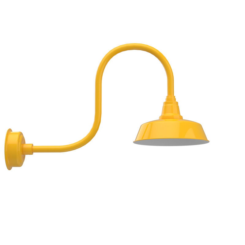 Luminaire de grange d'extérieur à DEL Vandervliet, H 9 po x l 12 po x P 17 po, Jaune