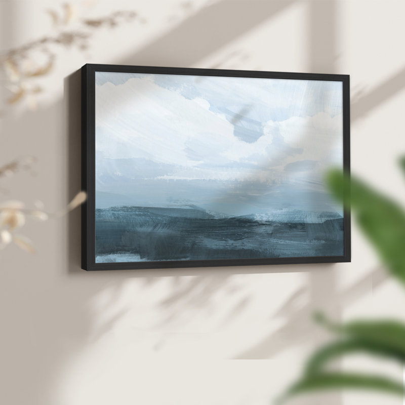 Azure Rising III - reproduction encadrée - réversible, H 16 po x l 20 po, Noir, noir, noir, noir
