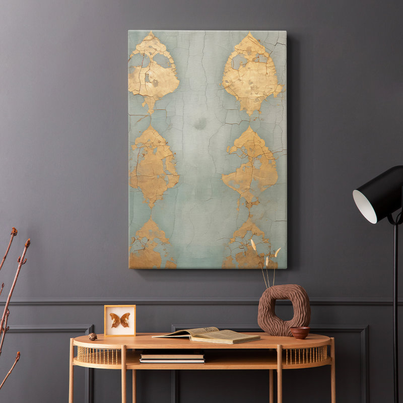 Reproduction abstraite rétro - Cavas enveloppés de galerie, H 18 po x l 12 po