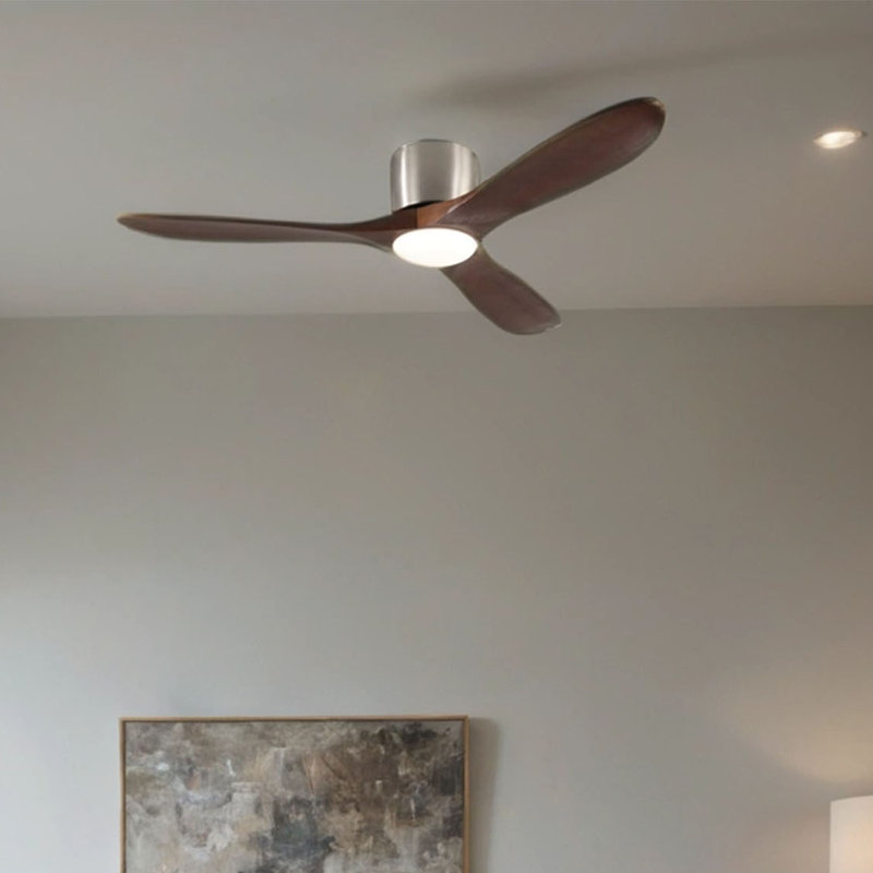 Ventilateur de plafond AeroLuxe Farmhouse Elegance avec pales en bois massif et moteur à courant continu réversible