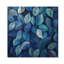 Feuilles de cobalt, collage clair de lune II - impression sur bois de feuilles - sur bois de pin naturel-88140153