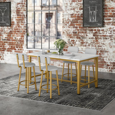 Enchantyd 5 Piece Kitchen & Dining Room Set with 4 Stools