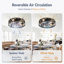  Ventilateur de plafond encastré de 20 po avec lumière et télécommande Cissline pour chambre à coucher, ventilateur de ferme avec structure en grain de bois et cage en filet