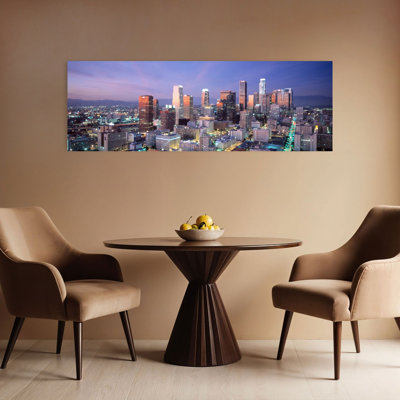 Nuit, horizon, paysage urbain, Los Angeles, Californie, États-Unis, art abstrait moderne, art mural urbain