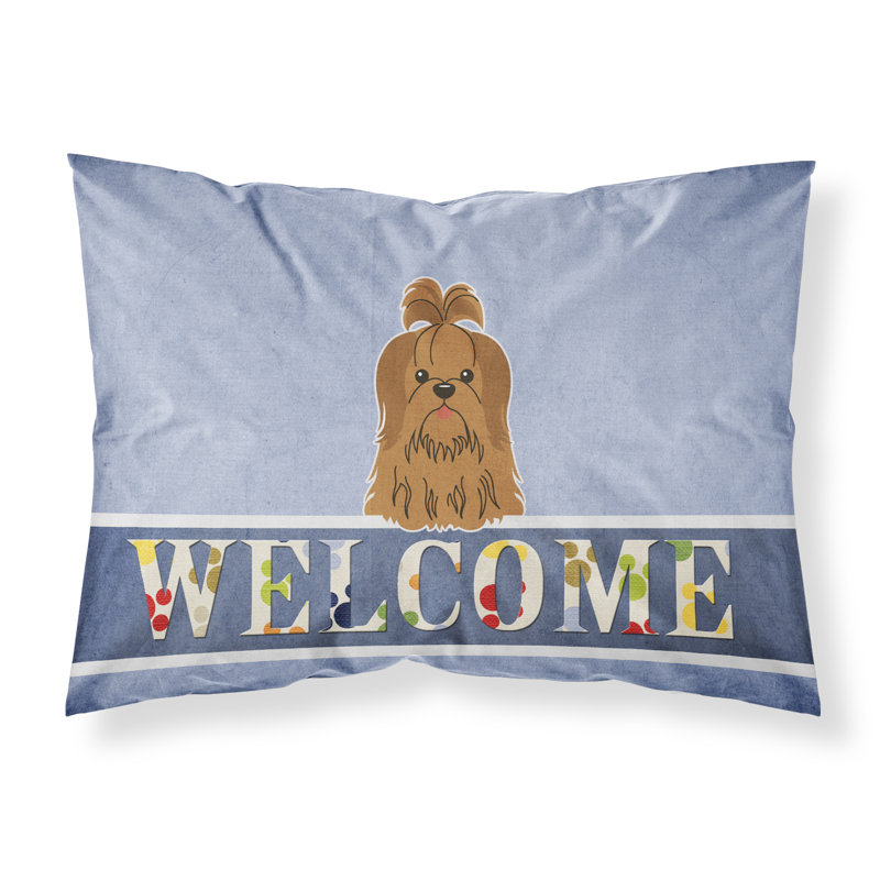 Taie d’oreiller welcome, Shih Tzu chocolat