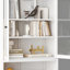 Armoire de rangement autoportante en métal de 72 po de hauteur avec portes en verre - 5 tablettes réglables pour la cuisine, le garde-manger ou la salle de bain