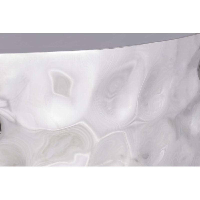 Table basse de style moderne en métal et nickel, Argent argent