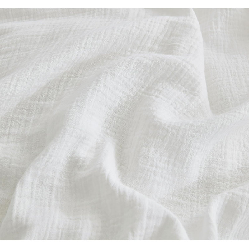 Breeze Cotton Gauze Duvet Cover Set, Queen Duvet Cover + 2 Standard Shams, White