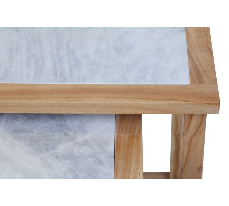 Side Table Set, Natural Wood