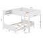 Lit superposé en bois double avec lit superposé double avec plateau de rangement intégré et échelle, avec support à lattes, aucun sommier nécessaire-133667932