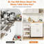 Chariot d'îlot de cuisine mobile avec rangement et roues, armoire roulante portable avec poste de travail, support pour micro-ondes et porte-serviettes pour l'organisation de la cuisine
