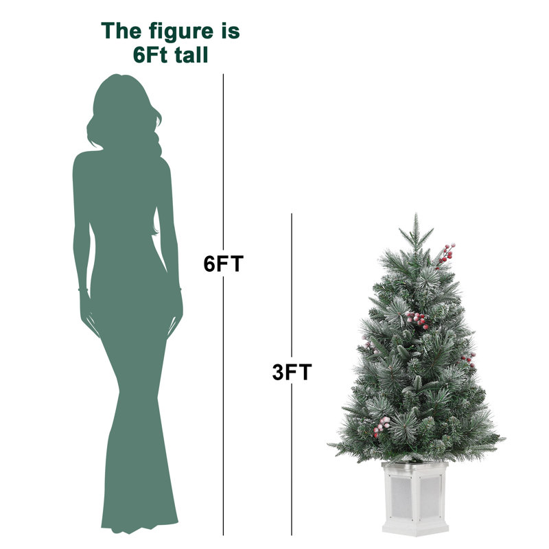 Arbre de Noël illuminé 3 pi avec 78 lumières à DEL blanc chaud à piles