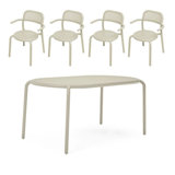 Toni Tavolo Outdoor Dining Table Set With Armchairs