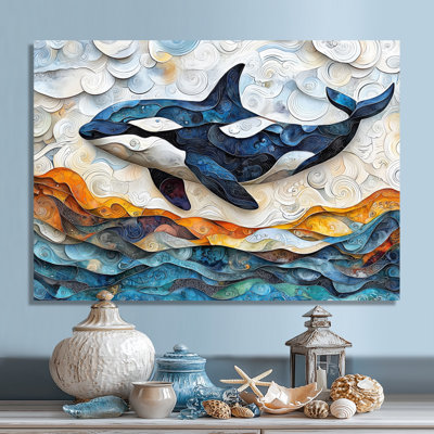 Amarn, baleine canadienne sur un collage côtier III - baleine