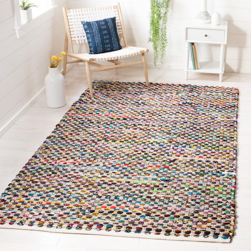 Herzig Flatweave Jute/Sisal Natural/Multi Area Rug, Rectangle 8' x 10'