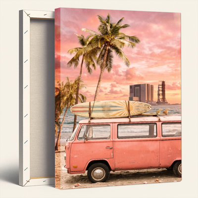 «Beach Van», reproduction d'art sur toile, ensemble de 1