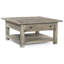 Table basse traditionnelle / campagnarde / moderne en bois massif de style artisanal 36 po x 36 po x 18 po gris Rowan-1164995005