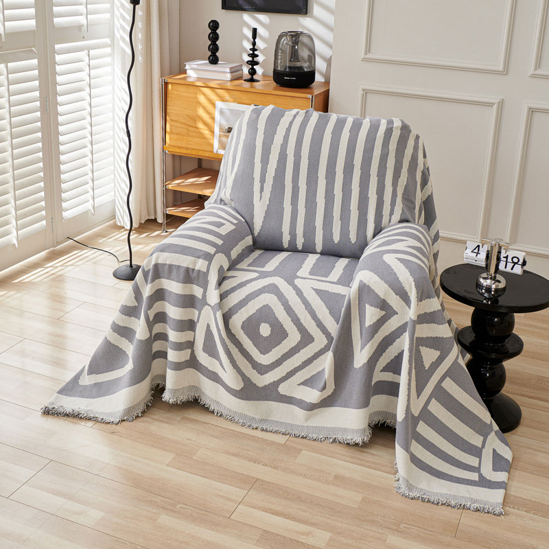 Housse pour canapé modulaire Boho Chenille, Gris, H 71 po x l 71 po x P 0,1 po