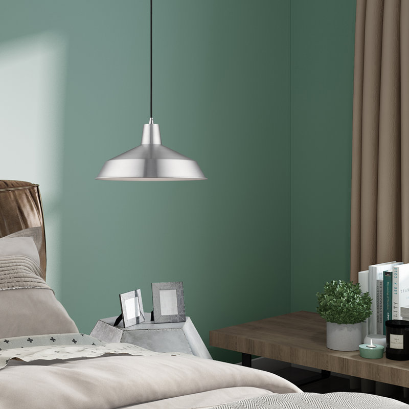 Luminaire suspendu en forme de dôme à 1 lumière Alysen, Aluminium brossé