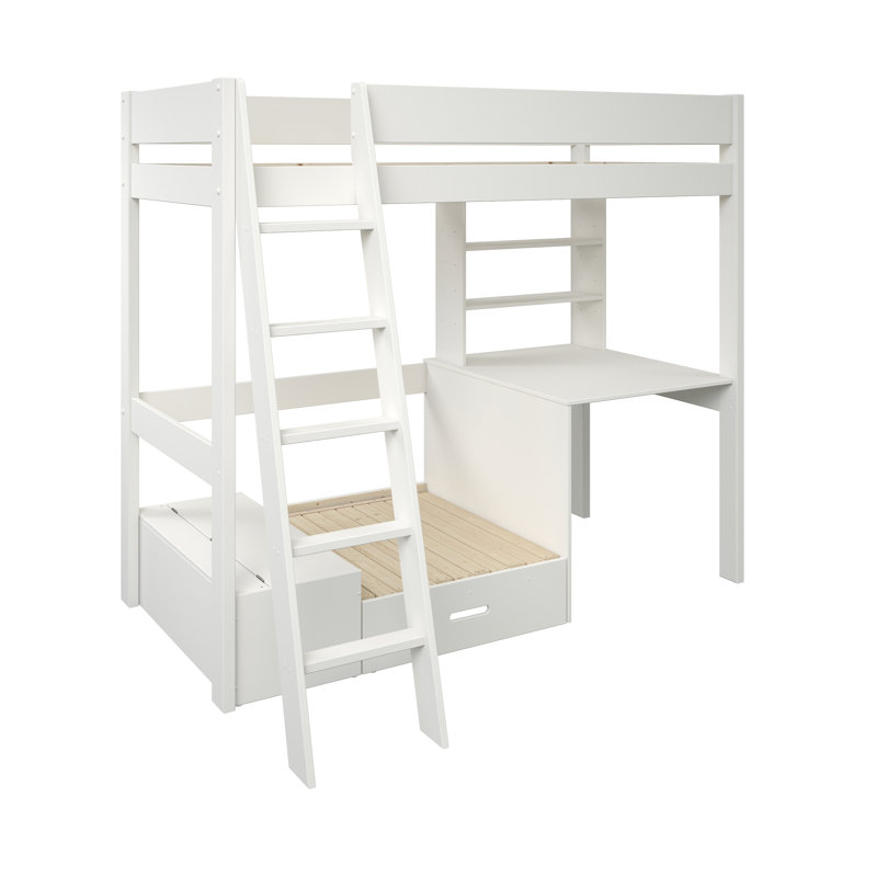 Thorlof Single (3') High Sleepers Bed Frame, White/Silver