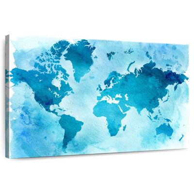 Carte du monde bleue rétro Aliaz