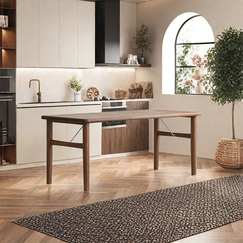 Table de salle à manger en noyer noir, 29.92"H x 62.99"L x 31.5"W