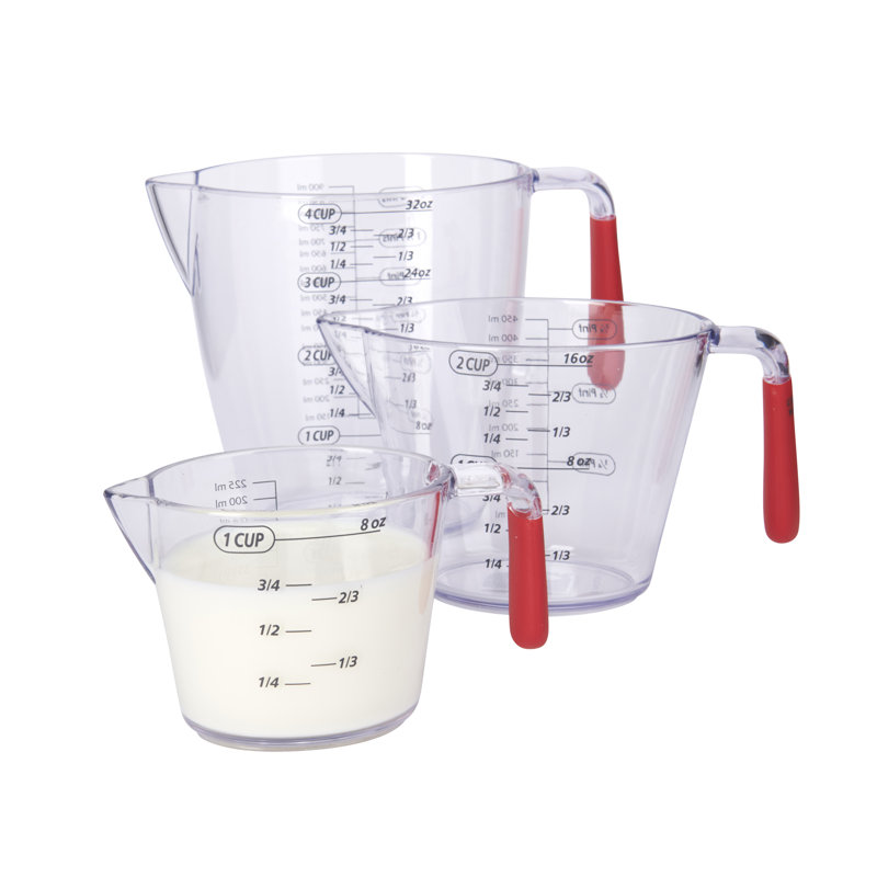 Colourworks Plastic Measuring Cups and Measuring Spoons Set, Red