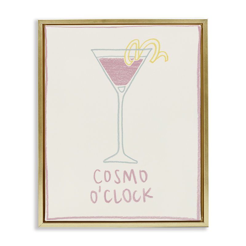Cadre flottant Minimal Cosmo O'Clock, design par Grace Popp, H 31 po x l 25 po, Cadre flottant métallique doré