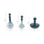 Vases en grès et céramique décorative côtière pour bureau à domicile, ensemble de salon de 3 à 14 po, 12 po, 10 po, bleu