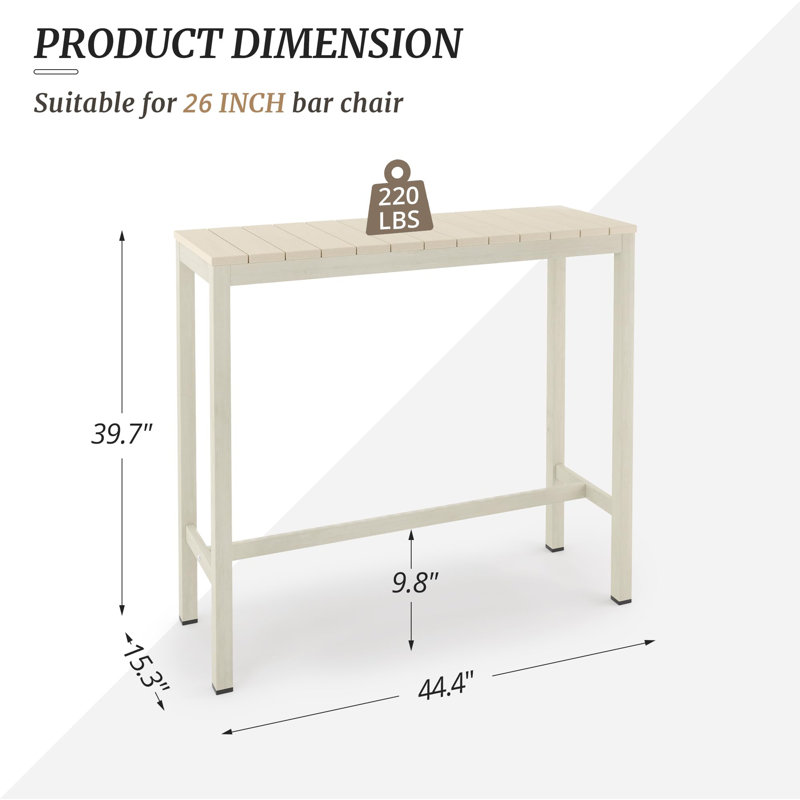 Table de bar Seto, Sable, H 39,7 po x l 54,7 po x P 15,3 po