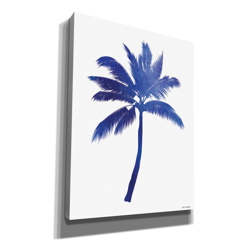 «Blue Palm Tree III» par Seven Trees Design, art mural sur toile, H 16 po x l 12 po x P 0,75 po