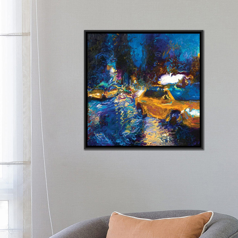 Iris Scott - Sweet Glass Taxi, reproduction d'art sur toile tendue, H 26 po x l 26 po x P 1,5 po, Toile encadrée noire