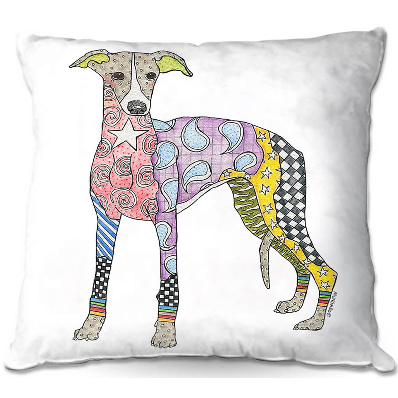  Coussin Couch Greyhound, 20 po x 20 po, Blanc