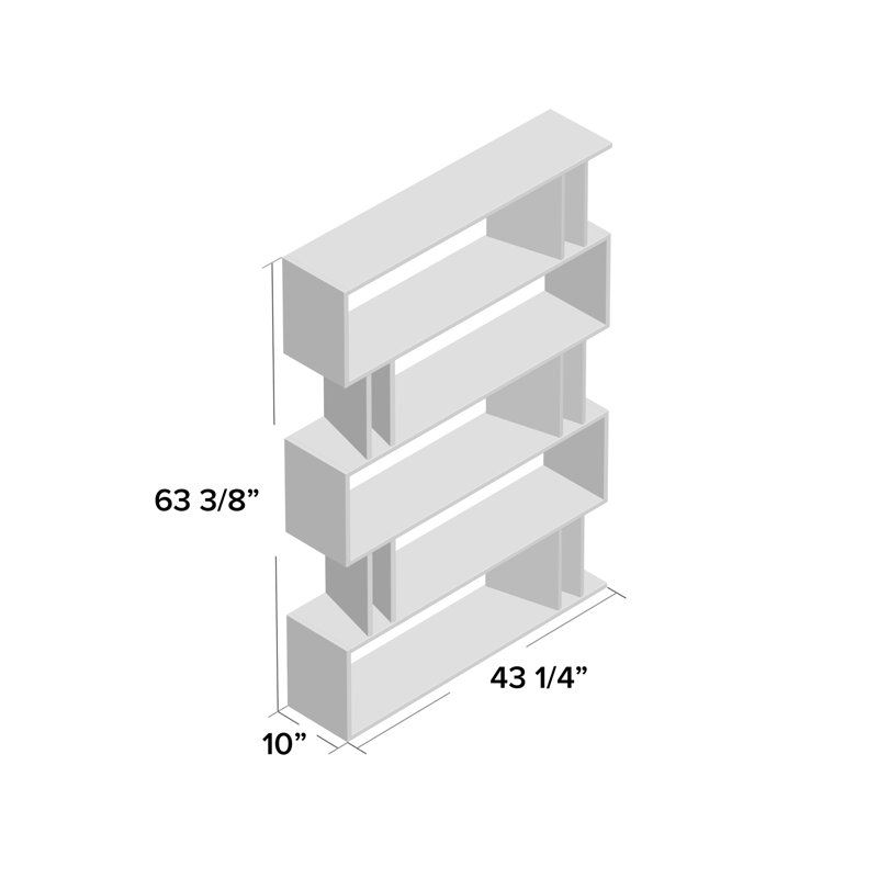 Bibliothèque géométrique moderne H 63,39 "x l 43,31" Ezra, Blanc / Ivoires