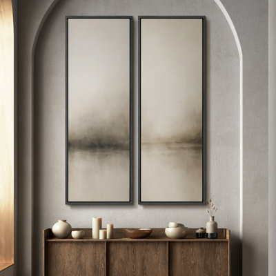 «Vintage Landscape Wall Art», ensemble de 2 toiles encadrées 20 x 60 pouces