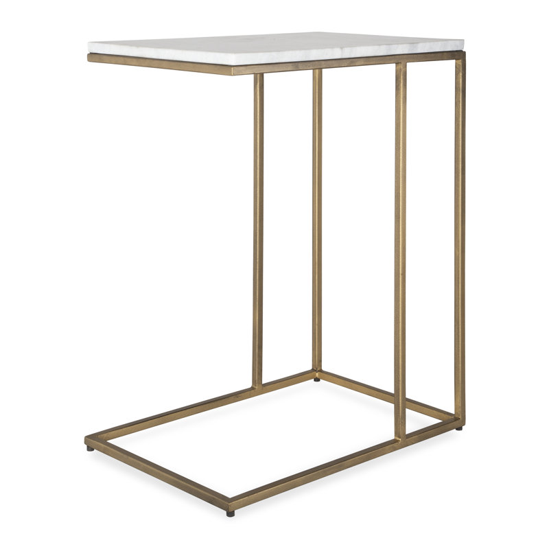 Clinton Marble End Table, Brass