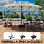 Parasol de patio 15 pi avec base et lumières solaires-1703462359
